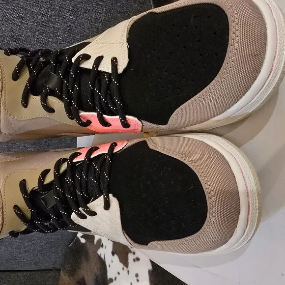 Nike Air Jordan Rebel XX  High-Top Sneakers in Black and Tan - Picture 3 of 5